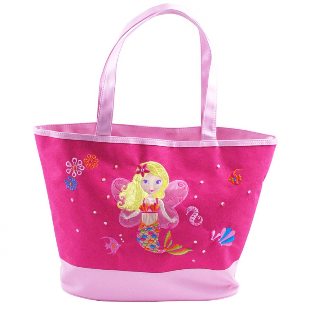 Adorable hot pink mermaid tote bag kids adult teen